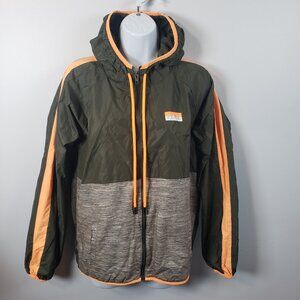 PINK Victoria’s Secret Jacket Womens XS-S Green & Gray Lightweight Zip Hood/A221